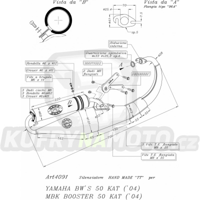 Výfuk Leo Vince MBK BOOSTER 50 2004 - 2012 HAND MADE TT BLACK LVKN617-4091B