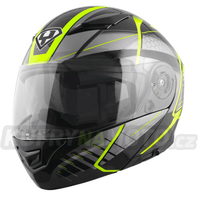Moto helma Yohe 950-16 černá / Fluo vel. S – akce 8596341054953