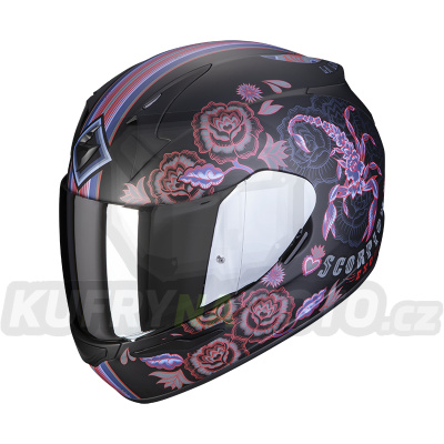 Moto přilba SCORPION EXO-390 CHICA II matná černo/růžová