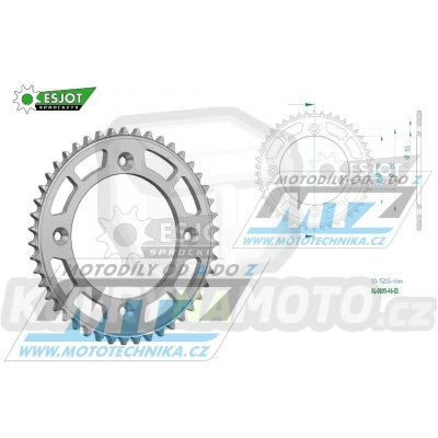 Rozeta řetězová (převodník) Dural 0895-46zubů ESJOT 51-15203-46 - barva stříbrná - KTM 85SX / 03-24 + 105SX+XC85+XC105 + Husqvarna TC85 / 14-24 + Gas-Gas MC85