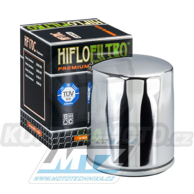 Filtr olejový HF170C (HifloFiltro) chromový - Harley Davidson XL883 Sportster + XLH883 Sportster + XL1000 + XLS1000 + XLX1000 + XLH1100 + XLH1200 Sportster + XL1200NS Sportster Iron + FLHT Electra Glide + FLHTC-UI Ultra Classic + FLTC Tour Glide...