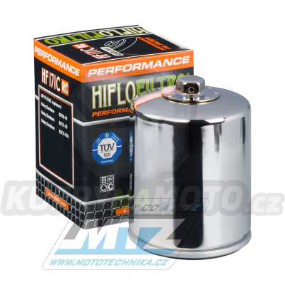 Filtr olejový HF171CRC (HifloFiltro) chromový - Buell 1200 + Harley Davidson FLD Switchback + FLDE Deluxe + FLFB Fat Boy + FLHT Electra Glide + FLHR Road King + FLHTK Ultra Limited + FLHX Street Glide + FLS Softtail Slim + FLST Heritage Softail...