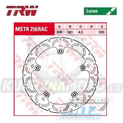 Kotouč brzdový TRW MSTR256RAC (305/181/5D) - BMW F800R+F800S+F800ST + S1000RR + HP2 + R1200+R1200RT