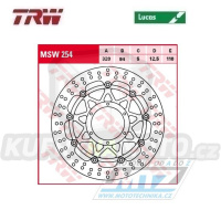 Kotouč brzdový plovoucí TRW MSW254 (320/94/6D) - kulatý design - Honda CBR1000RR Fireblade / 06-07 + VTR1000SP1 / 00-01+VTR1000SP2 / 02-04