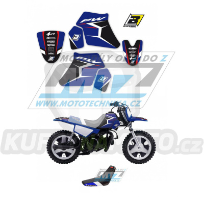 Polepy s potahem sedla (sada polepů a potah sedla Dream) - Yamaha PW50 / 90-23 - typ polepů Dream4