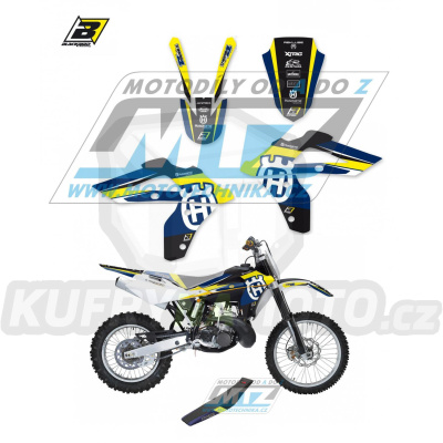 Polepy s potahem sedla (sada polepů a potah sedla Dream) - Husqvarna CR125+WR125 / 06-08 + WR250 / 06-13 - typ polepů Dream4 - žlutá barevná varianta