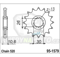 Kolečko řetězové (pastorek) 1579-16zubů MTZ - Yamaha YZFR1 + YZF-R1 + FZ1