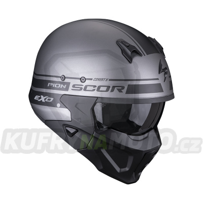 Moto přilba SCORPION COVERT-X TUSSLE matná stříbrno/černá