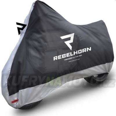 Plachta na motorku REBELHORN COVER II černo/stříbrná - velikost M