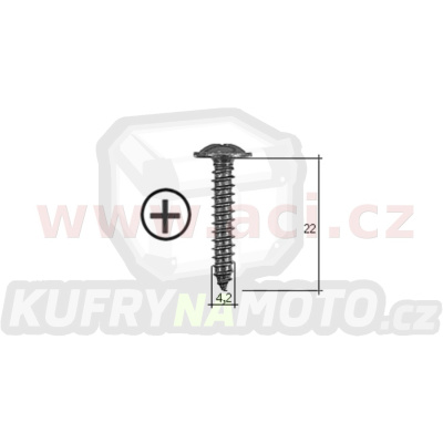 samořezný křížový vrut černý pozink Fe (sada 20 ks) (4,2 mm, 22 mm)