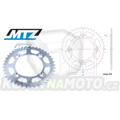 Rozeta řetězová (převodník) Dural KTM50-42zubů MTZ - KTM 50SX / 14-25 + SX-E5 + Husqvarna TC50 / 17-25 + Gas-Gas MC50