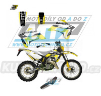 Polepy s potahem sedla (sada polepů a potah sedla Dream) - GasGas EC125 / 02-06 - typ polepů Dream4 - žlutá barevná varianta