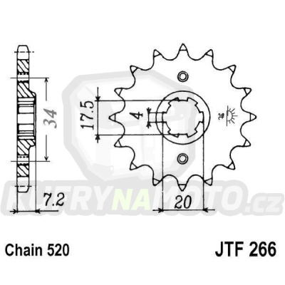 Řetězové kolečko JT JTF 266-13 13 zubů, 520