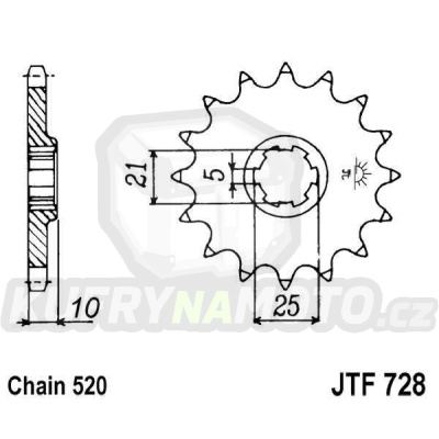 726.06.72 - Řetězové kolečko JT JTF 728-15 15 zubů, 520 – akce