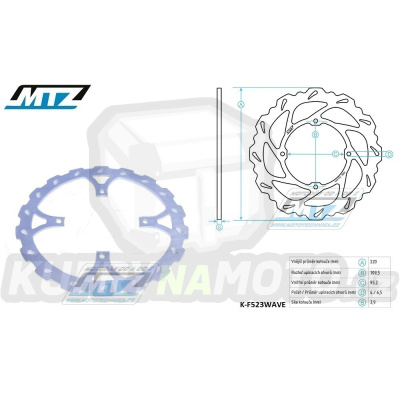 Kotouč brzdový MTZ Wave - KTM 85SX / 03-17 + 105SX / 04-12