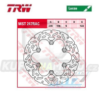 Kotouč brzdový TRW MST247RAC (245/115/6D) - zubatý design - Yamaha YP250+SRX400+SRX600 + FZR500+FZR600+XJR400+XJ600 + RD500+FZS600+YZF-R1+YZF-R6 + XT+XTZ+TDM + Ducati Monster+Strada+Multistrada + Supersport+SSport+ST+GT + Laverda Ghost+Sport+Formula+