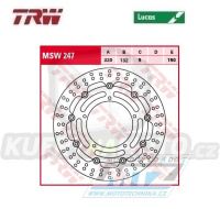 Kotouč brzdový plovoucí TRW MSW247 (320/132/5D) - kulatý design - Yamaha YZF R6+YZF R1 + FZ1N+FZ1S Fazer+MT10 + XVS1300 + V-Max1700