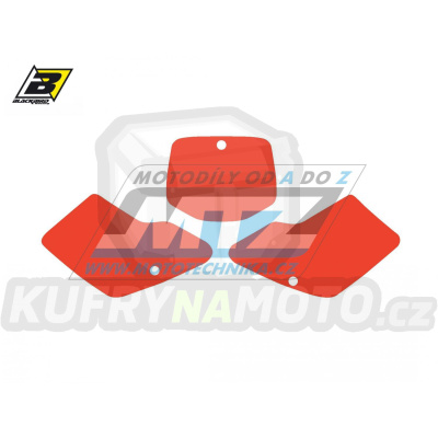 Polepy číslových tabulek (vystřižené) - Kawasaki KX125+KX250 / 94-98 - barva červená