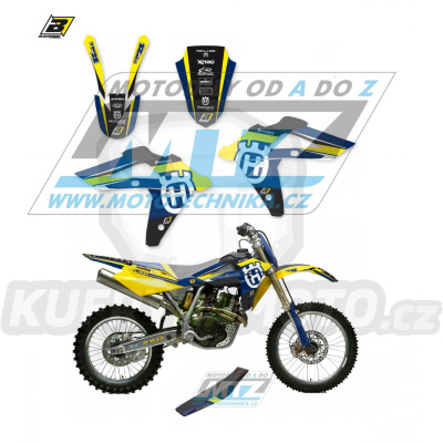 Polepy s potahem sedla (sada polepů a potah sedla Dream) - Husqvarna TC250+TC450+TC510 + TE250+TE450+TE510 / 05-07 - typ polepů Dream4 - žlutá barevná varianta