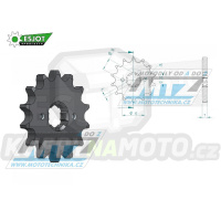 Kolečko řetězové (pastorek) 0548-13zubů ESJOT 50-15018-13 - Yamaha TTR125 + SR125 + XT125 + YBR125 + YFM125R + Motor Hispania 125