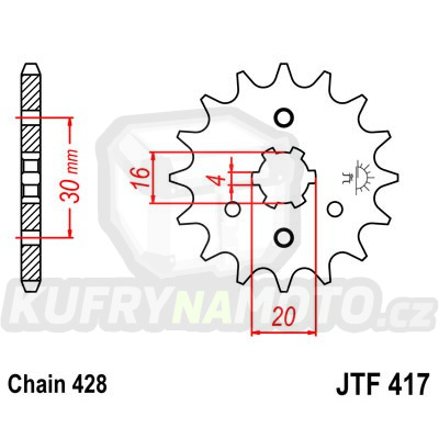Řetězové kolečko JT JTF 417-13 13 zubů, 428