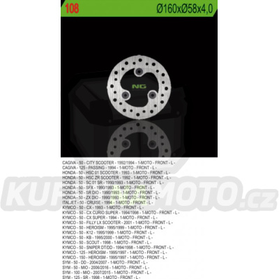 Brzdový kotouč moto NG 108
