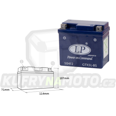 LANDPORT baterie gelový GTX5-3 12V 4,5AH 114X71X107 bezúdržbový (naplněný) - náhrada GTX5LBS L