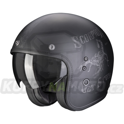 Moto přilba SCORPION BELFAST EVO PIQUE matná černo/stříbrná