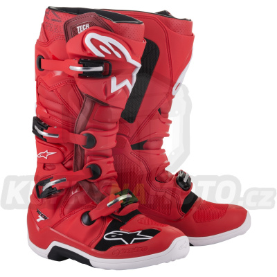 boty TECH 7, ALPINESTARS (červená) 2024
