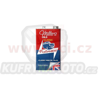 MILLERS OILS Classic Mini Oil Pistoneeze 20W50, olej pro společnou olejovou vanu motor, převodovka, pro klasické Mini 5 l