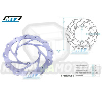 Kotouč brzdový MTZ nerezový - zubatý desing Wave - Kawasaki KDX200+KDX250+KLX250R+KLX300 + KX125 / 89-02 + KX250 / 87-02 + KX500 / 87-04