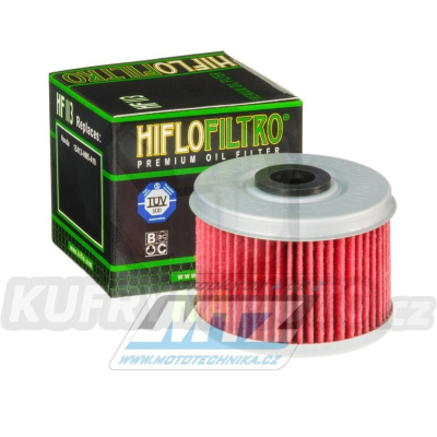 Filtr olejový HF113 (HifloFiltro) - Honda CBF125+VT125C+XL125V Varadero+CBF250+ATC250 +ATC350X+TRX250X Fourtrax+TRX300+TRX350+TRX400 Fourtrax Foreman + TRX400EX+TRX420 Fourtrax Rancher+TRX450 Fourtrax Foreman + TRX500 Fourtrax Foreman