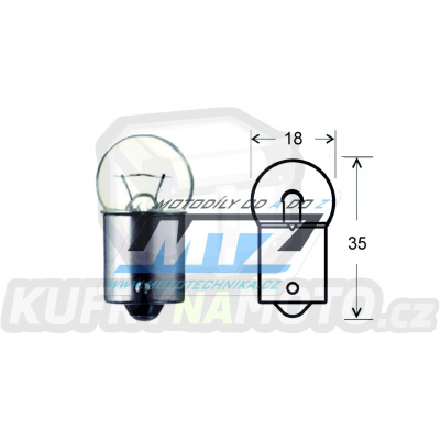Žárovka R8W 12V 8W BA15s malá