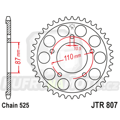 Řetězová rozeta JT JTR 807-45 45 zubů, 525