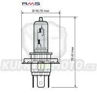 Žárovka RMS 246510065 12V 35/35W, H4 bílá