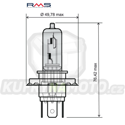 Žárovka RMS 246510065 12V 35/35W, H4 bílá