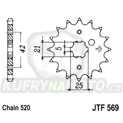 Řetězové kolečko JT JTF 569-17 17 zubů, 520