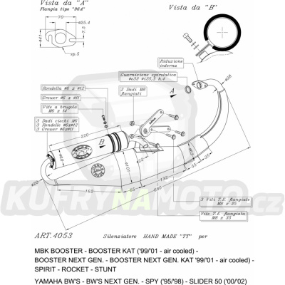 Výfuk Leo Vince Yamaha BW'S 50/NEXT GENERATION 1988 - 1999 HAND MADE TT BLACK LVKN1138-4053B