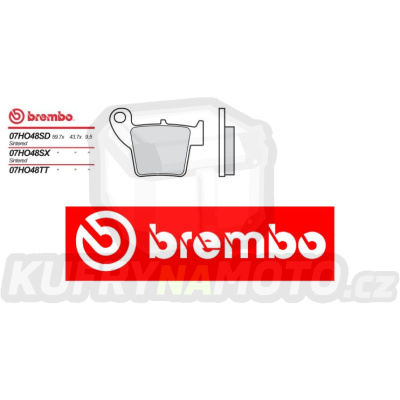 Brzdové destičky Brembo HONDA CRF X 450 r.v. Od 05 -  TT směs Zadní