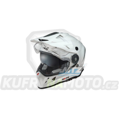 Přilba s plexi a integrovanou sluneční clonou UFO Akan Enduro HE120W - bílá - velikost L