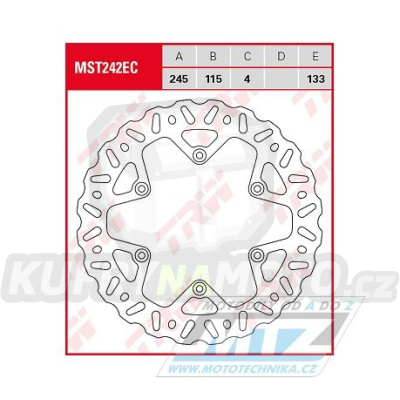 Kotouč brzdový TRW MST242EC (245/115/6D) - Yamaha YZ125 / 19-21 + YZ250 / 19-21 + YZF250X / 19-21 + YZ450 / 18-19 + YZF450X / 20