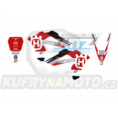 Polepy na motocykl (sada polepů Dream5) Husqvarna CR125+WR125 / 06-08 + WR250 / 06-13 + WR300 / 09-13 - typ polepů Dream5 - červená barevná varianta