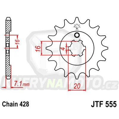 Řetězové kolečko JT JTF 555-13 13 zubů, 428