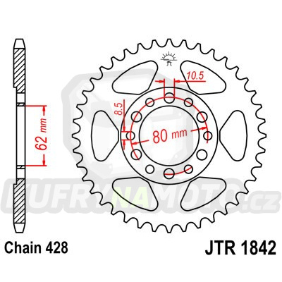 Řetězová rozeta JT JTR 1842-55 55 zubů, 428