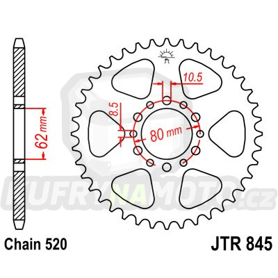 Řetězová rozeta JT JTR 845-49 49 zubů, 520