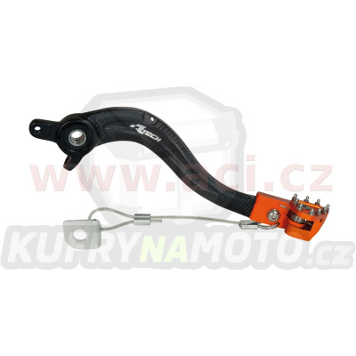 brzdový pedál hliníkový KTM, RTECH (černo-oranžový)