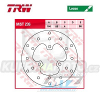 Kotouč brzdový TRW MST236 (190/58/3D) - Aprilia+Beta+Gilera+Husqvarna+KTM+MBK+Piaggio+SYM+Yamaha
