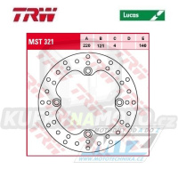Kotouč brzdový TRW MST321 (220/100/3D) - Honda CR125 / 89-97 + CR250 / 87-96 + CR500 / 89-01
