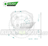 Rozeta řetězová (převodník) Dural 0853-40zubů ESJOT 51-32003-40 - barva zlatá - Yamaha YZ100+YZ125+YZ250+YZ465+YZ490+DT200R+SR500+IT175+IT200+IT250+ IT400+IT465+IT490+TT350 + WR125 +WR250+WR400+WR500+ YFM350X Warrior + YFM660R Raptor + Kreidler 170