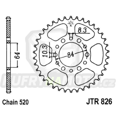 Řetězová rozeta JT JTR 826-47 47 zubů, 520